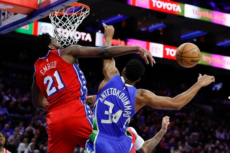Joel Embiid powers Sixers over Bucks, 110-102 on a night when Tyrese Maxey leaves with a left foot injury