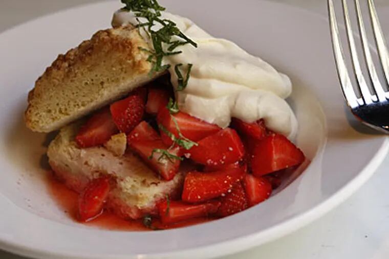 Strawberry shortcake at the Oyster House, from an 1847 recipe thought to be one of the first recorded for the cake in the United States. (MICHAEL S. WIRTZ / Staff Photographer)