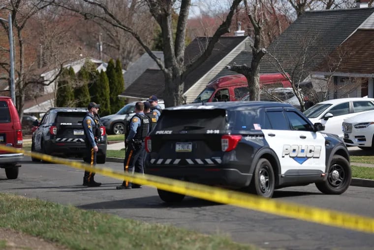 Law enforcement on Viewpoint Lane investigate the scene of a shooting in Bucks County.