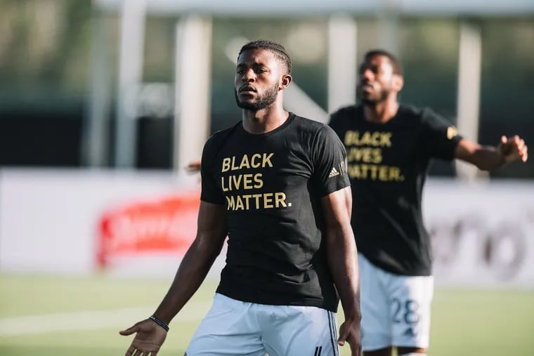 Mark McKenzie and players across Major League Soccer have worn "Black Lives Matter" t-shirts designed by the Union's Warren Creavalle during pregame warmups this year.