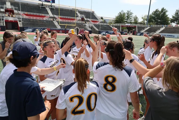 Drexel is heading to the NCAA Tournament for the fourth straight year. Corinne Bednarik (center) is a fifth-year captain and leads the team in points this season.