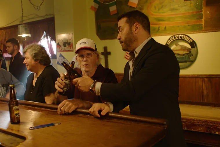 Jeremy Piven (right) with Bruce Dern (next to Piven) in a scene from "Last Call." The film, cowritten by Main Line real estate developer Greg Lingo, premieres March 19.