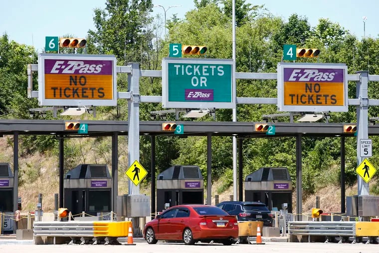 Cars enter the Pennsylvania Turnpike at the Valley Forge interchange 326 on Sunday, June 14, 2020.