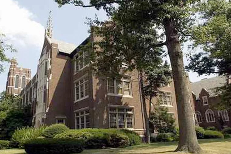 La Salle University's College Hall building, from the corner of 20th Street and Olney Avenue.