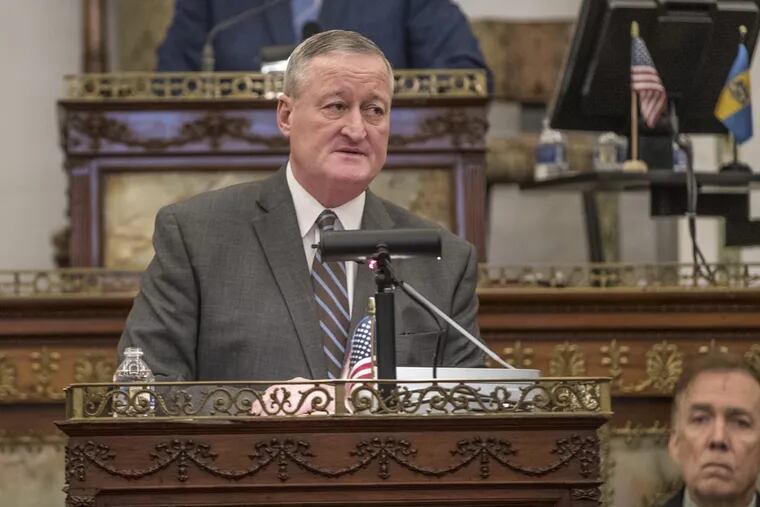 Philadelphia Mayor Jim Kenney asked City Council to raise property taxes by 6 percent during his third budget address to City Council on Thursday March 1, 2018.