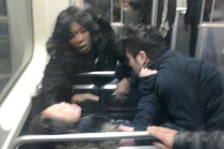 PHOTO: INSTAGRAM.COM/SUNNYALIII A rider caught this image of the chaotic scene on the El.