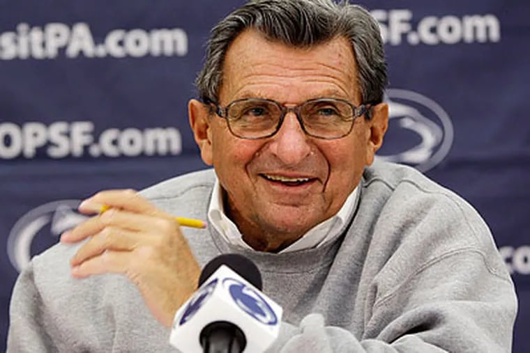 "I think kids ought to finish up the year in high school," Joe Paterno said Tuesday. (Carolyn Kaster/AP file photo)