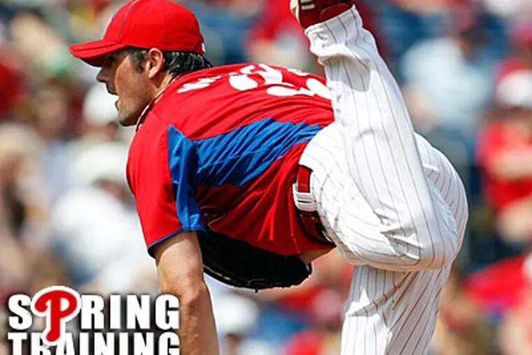 Cole Hamels pitched two innings, allowed one run, and struck out one against the Yankees. (Yong Kim/Staff Photographer)