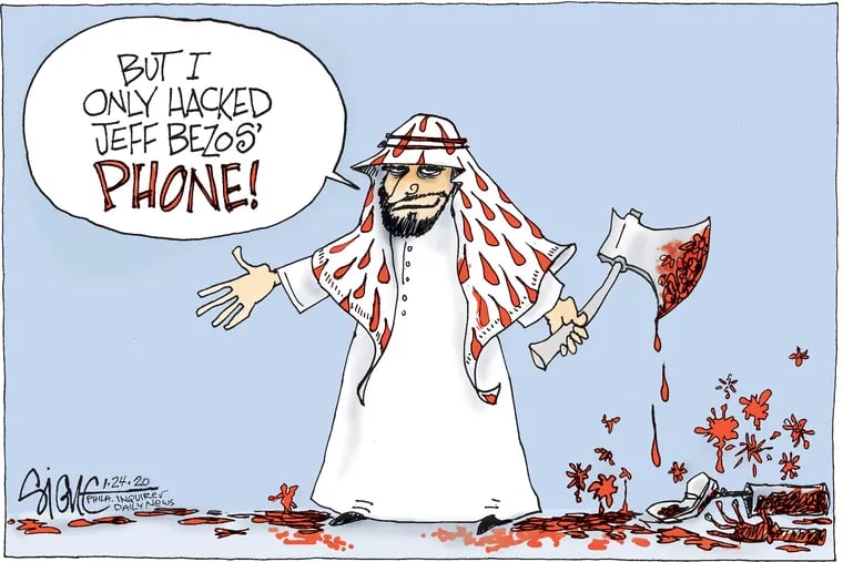 Political Cartoon: Jeff Bezos' Saudi hacker