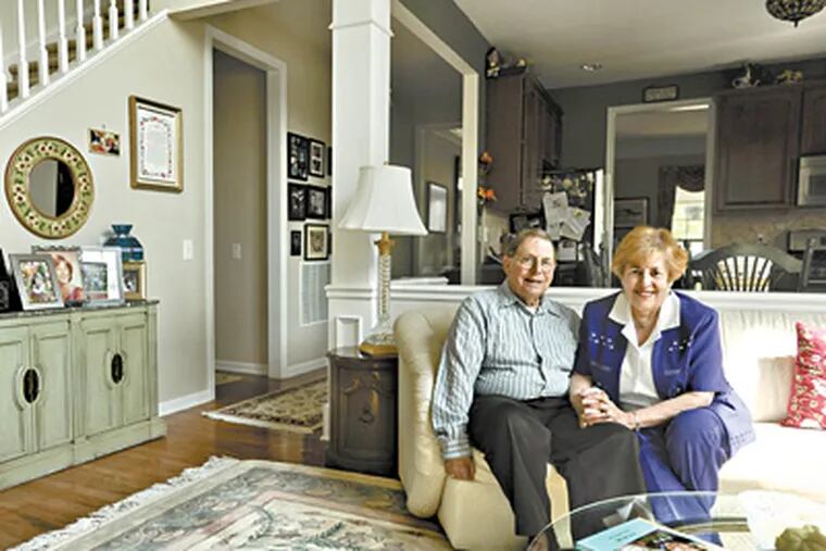 Peter and Anne Silverberg in the living room of their Delanco, N.J. home. (Ron Tarver / Staff Photograper)