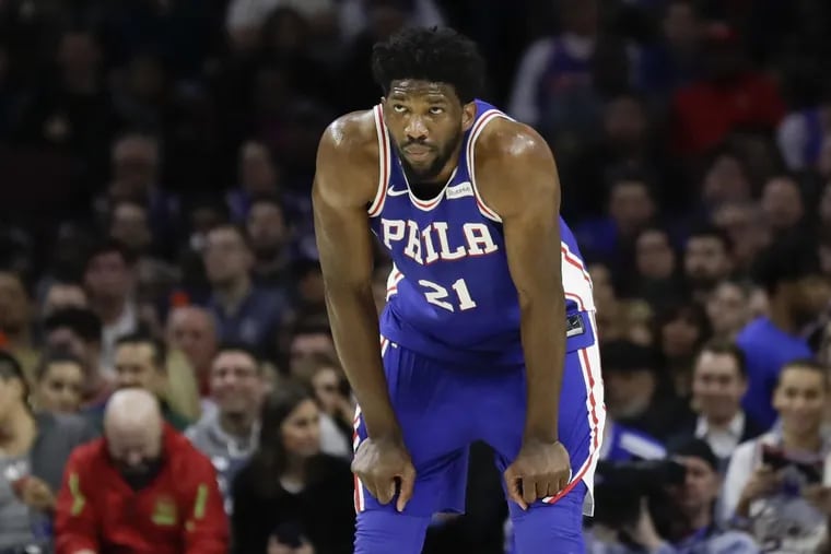 Sixers center Joel Embiid is questionable for the game against the Heat.