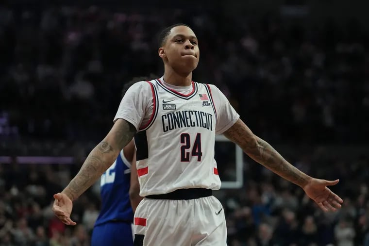 Paced by guard and second-leading scorer Jordan Hawkins (16.6 points per game), UConn has won six of its last seven games. The Huskies currently have the second-best odds to win next week’s Big East Tournament at Madison Square Garden in New York. (Photo by Joe Buglewicz/Getty Images)