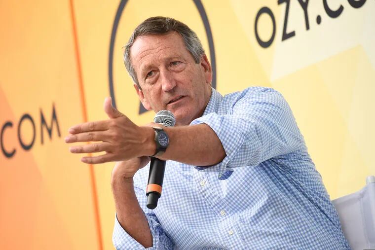 Republican politician Mark Sanford speaks at an event in July 2018.