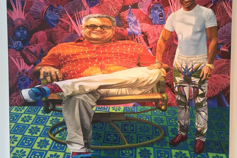 Ira Upin's painting &quot;Nola Boys&quot; (2014), oil on panel, at the James Oliver Gallery.