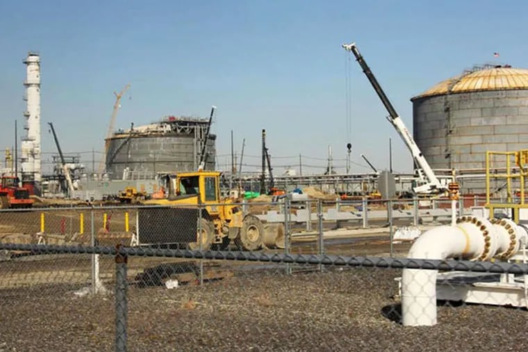 At the Sunoco Logistics plant in Marcus Hook, the company has nearly finished repurposing an eight-inch fuel pipeline to deliver 70,000 barrels a day of natural gas liquids from across Pennsylvania. Sunoco plans a second pipeline as well.