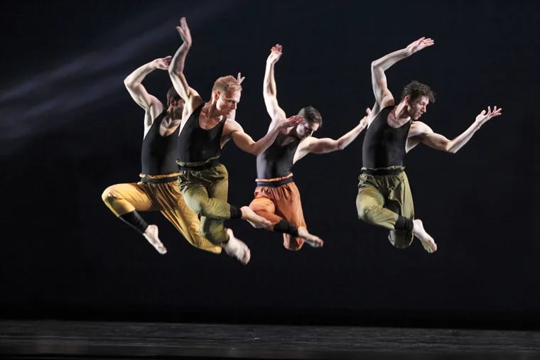 Paul Taylor dancers Robert Kleinendorst, Michael Trusnovec, Michael Apuzzo, and Sean Mahoney in "Syzygy."