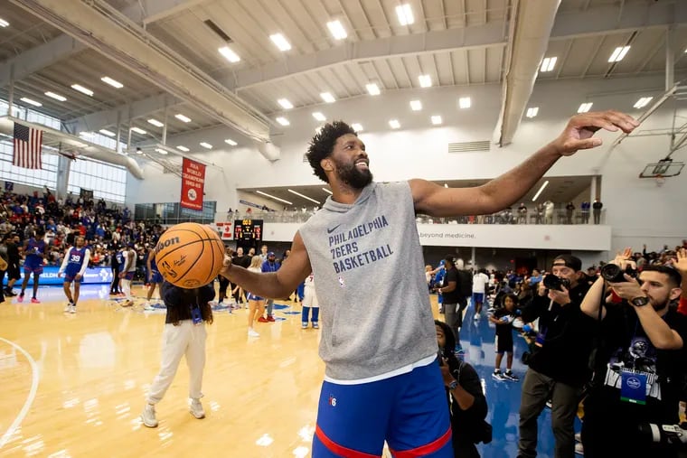 Sixers center Joel Embiid will try to follow up his MVP season with a campaign more focused on getting his teammates involved and anchoring the defense.