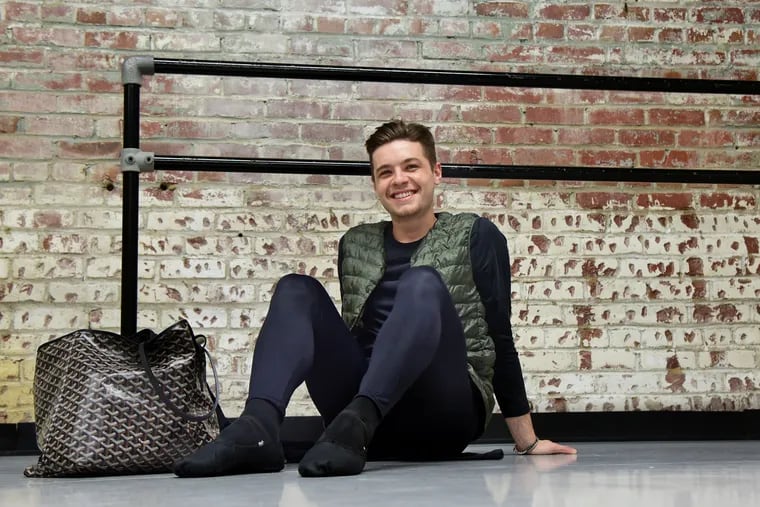 Peter Weil, a soloist at the Pennsylvania Ballet poses in a studio there June 12, 2019. He trained at the Metropolitan Ballet Academy - Boy's Scholarship Dance Program at the Metropolitan Ballet Company in Jenkintown, and is one of their biggest success stories.
