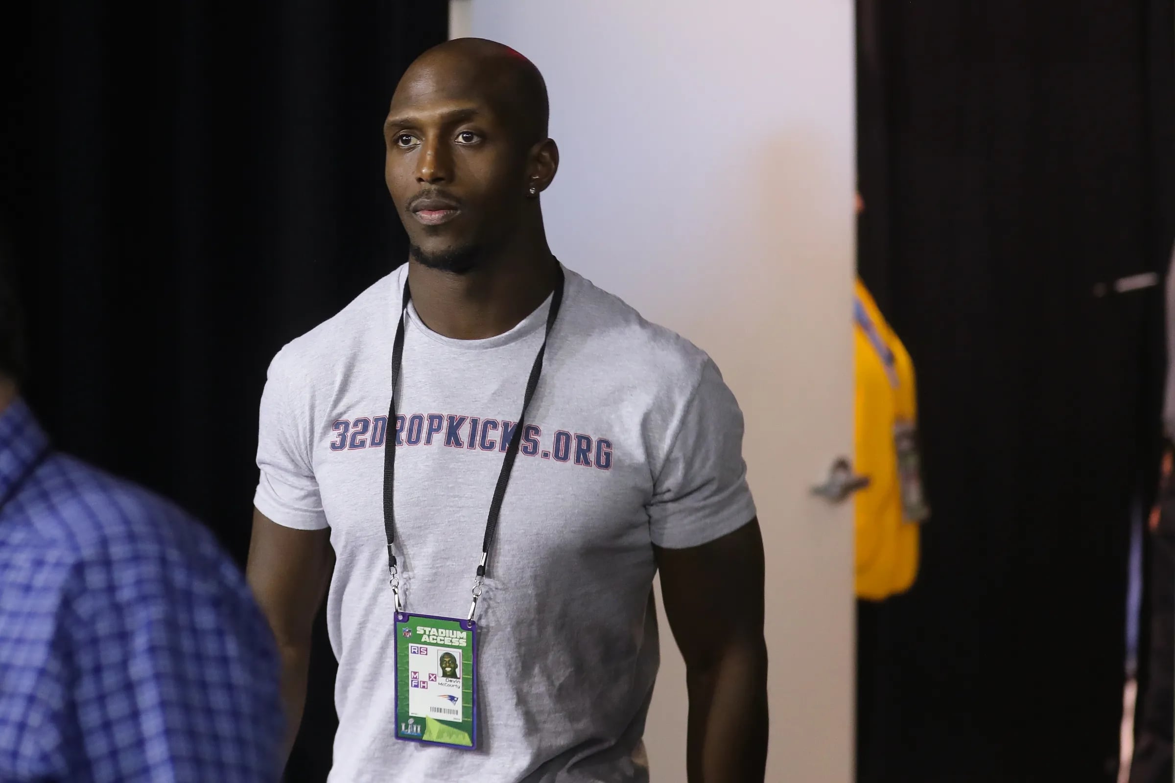 Devin McCourty, seen here in 2018 ahead of the Patriots Super Bowl loss to the Eagles. 