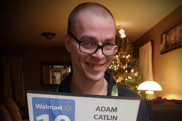 Adam Catlin, 30, of Middleburg, has worked as a greeter at Walmart for 10 years. Now, he could lose his job as the company revamps its "customer host" role.