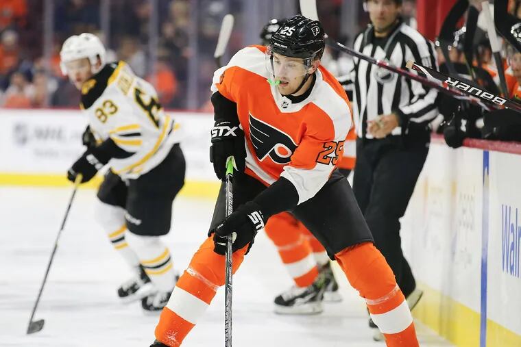 The Flyers are 8-7-1 since left winger James van Riemsdyk pictured) left the lineup with an injury. There are indications he will return Thursday against the visiting Devils.
