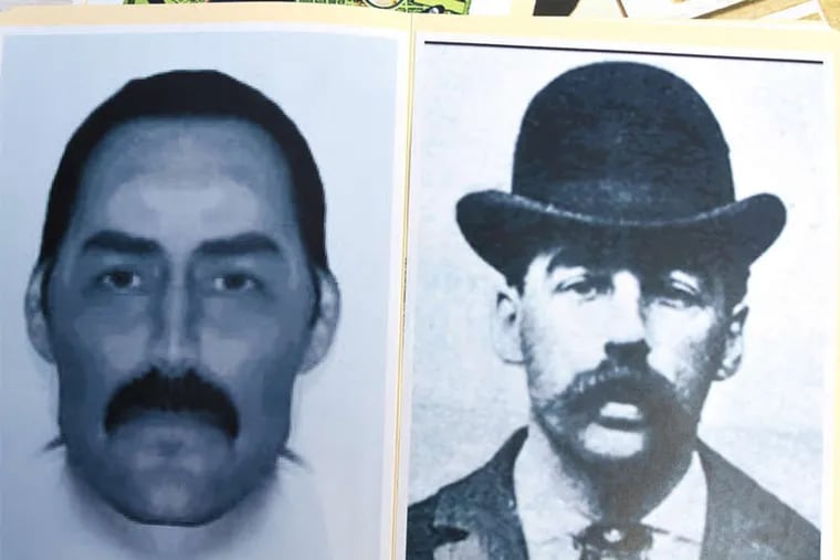Infamous killers Jack the Ripper (left, in a computer-generated sketch) and H.H. Holmes. Mark Potts and Jeff Mudgett see similarities.