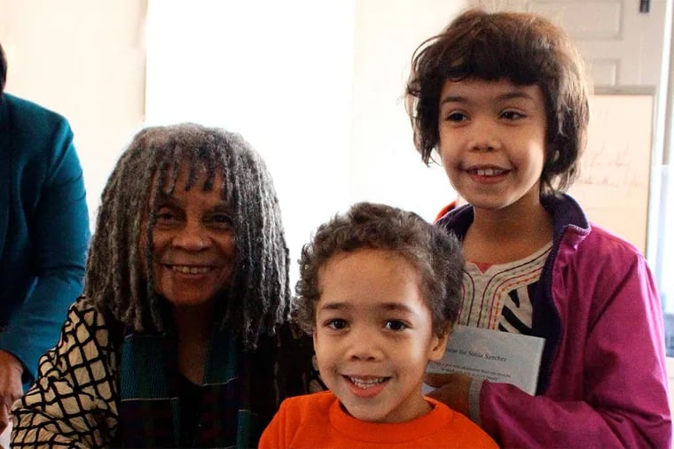 Philadelphia poet Sonia Sanchez leading a workshop on the series &quot;Elephants on the Avenue,&quot; a project using art and history to discuss current issues.