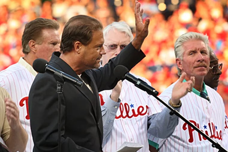 Alumni Weekend kicked off with the induction of Darren Daulton into the Phillies Wall of Fame. (David M Warren / Staff Photographer)