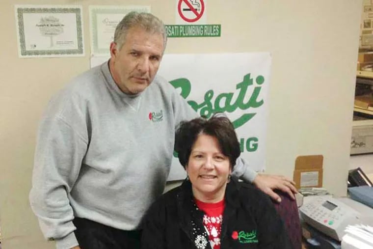 Joe Rosati Jr. and Regina Weinhardt help run the East Lansdowne plumbing company begun by their father, who died in 2007.