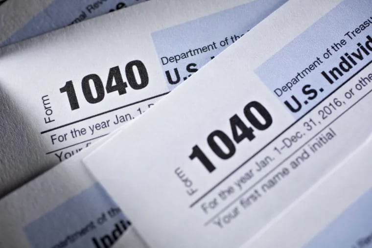 Internal Revenue Service (IRS) 1040 Individual Income Tax forms on Dec. 18, 2017.