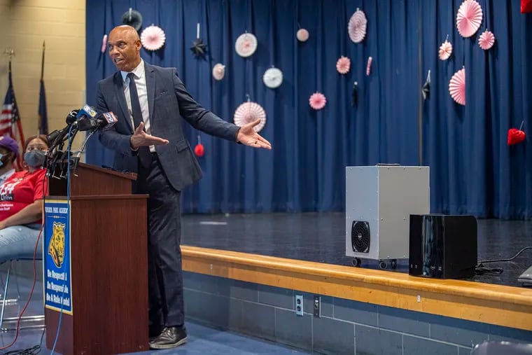 Philly Schools Superintendent William R. Hite Jr. talks about the use of air purifiers that will be implemented when the district fully reopens for in-person learning in August.