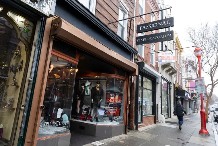 Passional Boutique & Sexploratorium on South Street in Philadelphia on Jan. 24, 2024, is up for sale and has laid off its staff.