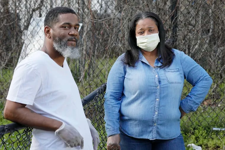 Troy Harris and Debra Richardson were photographed at their home near Girard College in Phila., Pa. on March 27, 2020. Debra has been waiting 1 week for her coronavirus test results.