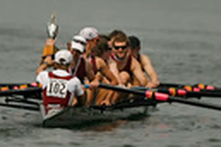 Temple&#0039;s junior varsity heavyweight eight rows away with its Ernie Bayer Trophy for finishing first. The school&#0039;s varsity eight heavyweight men finished behind only Purdue.
