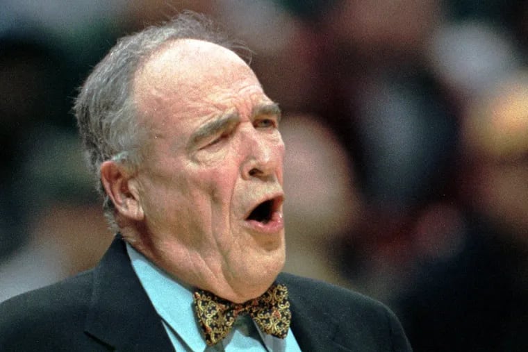 Mount St. Mary's coach Jim Phelan during an NCAA Midwest Regional game against Michigan State in March 1999.