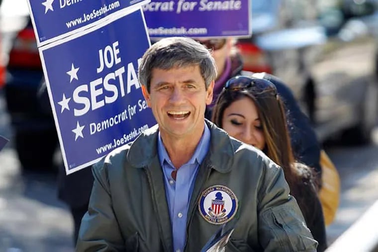Sestak during his 2010 campaign for U.S. Senate. (AP Photo/Matt Rourke)