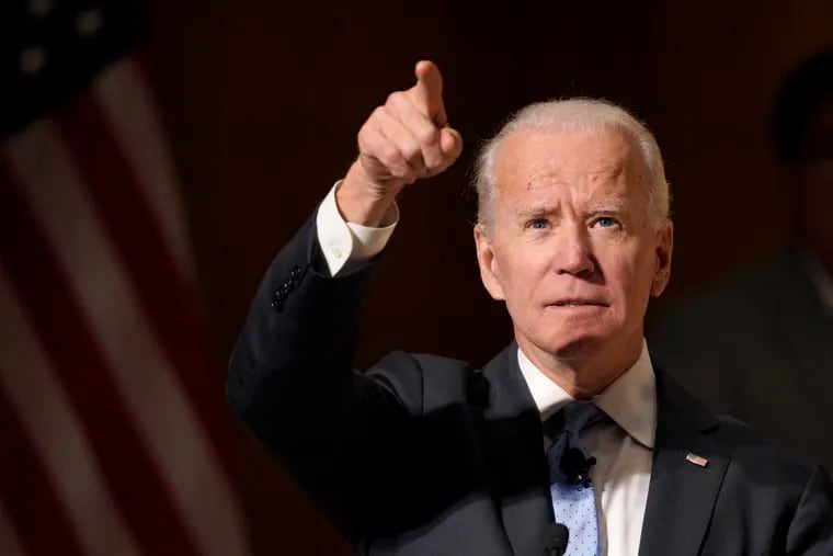 Former Vice President Joe Biden speaks at the Chuck Hagel Forum in Global Leadership, on the campus of the University of Nebraska-Omaha Feb. 28, 2019. Many Pennsylvania Democrats are eager to see him run, and believe his more moderate tone could help win the state back after it supported President Donald Trump in 2016.