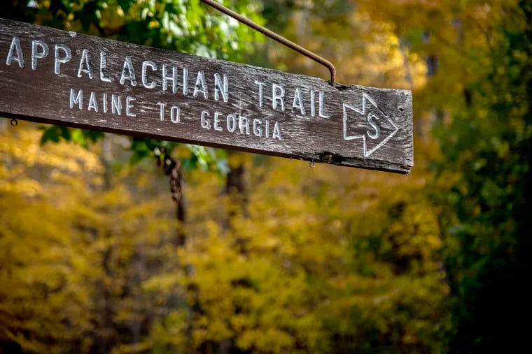 A file photo of an Appalachian Trail sign.