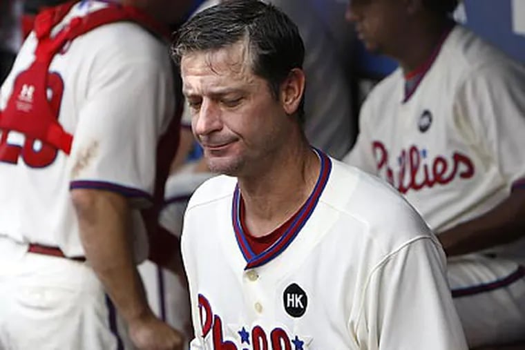 Jamie Moyer might be replaced in the Phillies' starting rotation by Pedro Martinez. (David Maialetti / Staff Photographer)