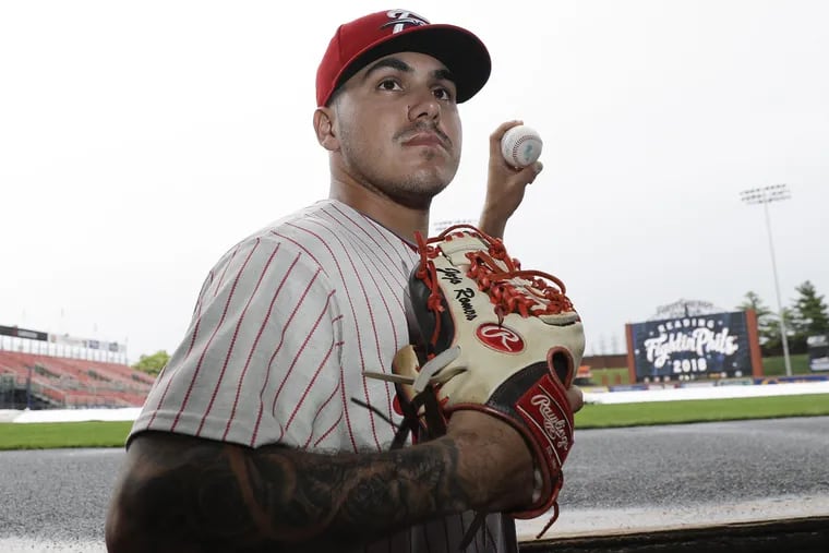 Double-A Reading Fightin' Phils pitcher JoJo Romero before the Fightin Phils played Bowie Baysox on Sunday, July 15, 2018 at FirstEnergy Stadium in Reading, PA.