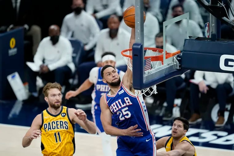Ben Simmons (25)  and the Sixers could face Domantas Sabonis (11) and the Indiana Pacers in the first round.