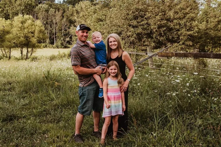 The Bricker family poses in 2019. In 2015, when Ashley gave birth to her son, Johnny, newborn screening saved his life by identifying serious medical conditions.