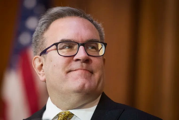 FILE - In this Dec. 11, 2018, file photo, acting EPA Administrator Andrew Wheeler is shown at EPA headquarters in Washington. The Trump administration broke off talks with California on Thursday in the administration’s push to freeze vehicle mileage standards, moving the two closer to a possible court battle that threatens to unsettle the auto industry.