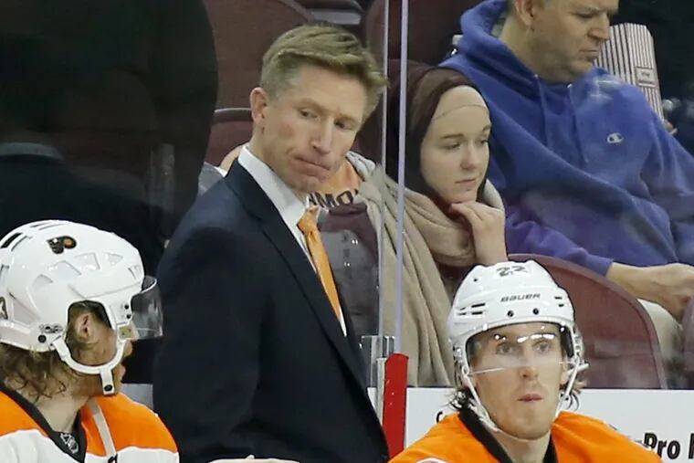 Dave Hakstol and the Flyers will be looking to snap a 10-game losing streak Monday in Calgary.