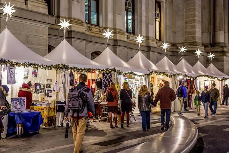 Look for the white tents in Dilworth Plaza to shop more than 40 local artisans, designers and small businesses at the Made in Philadelphia Market.