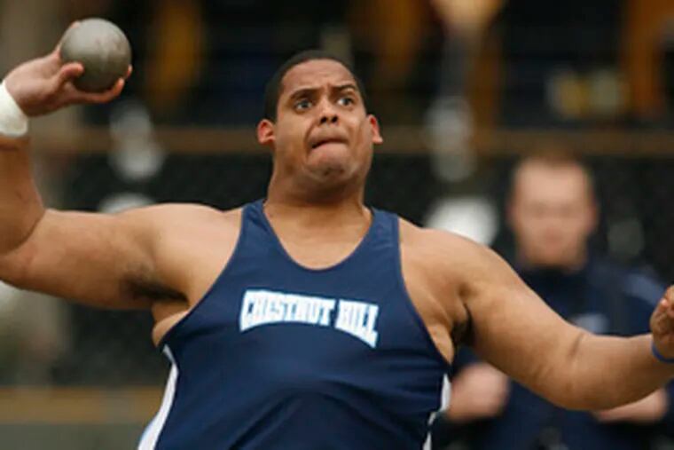 Wayne Crawford of Chestnut Hill Academy finished second in the boys&#0039; shot put with a heave of 58 feet, 53/4 inches. La Salle High&#0039;s Brian Moore took second in the javelin with a personal-best throw.