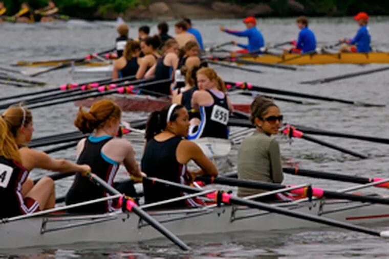 Billed as the oldest and largest high school rowing competition, the regatta features 177 high school teams from the United States and Canada. Yesterday, St. Joe&#0039;s Prep advanced in all eight sweep events. E5.