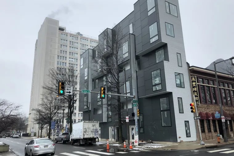 This new apartment building at 12th and Vine occupies a long thin lot that was considered unbuildable. But ISA architects figured out a way to put up seven apartments for developer Callahan Ward.