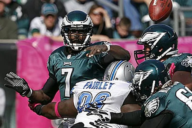 Michael Vick has committed 13 turnovers in the first six games this season. (Yong Kim/Staff Photographer)