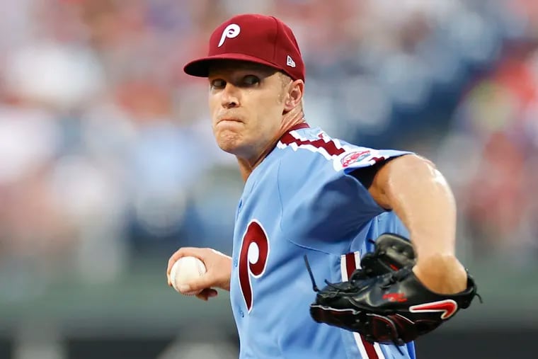 Phillies pitcher Noah Syndergaard throws a pitch in the first inning against the Nationals on Thursday.